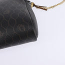 Christian Dior Honeycomb Canvas Chain Shoulder Bag PVC Black Gold Auth SW1718-16