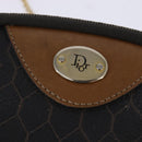 Christian Dior Honeycomb Canvas Chain Shoulder Bag PVC Black Gold Auth SW1718-10
