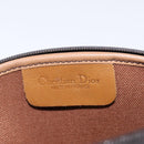 Christian Dior Honeycomb Canvas Chain Shoulder Bag PVC Black Gold Auth SW1718-11