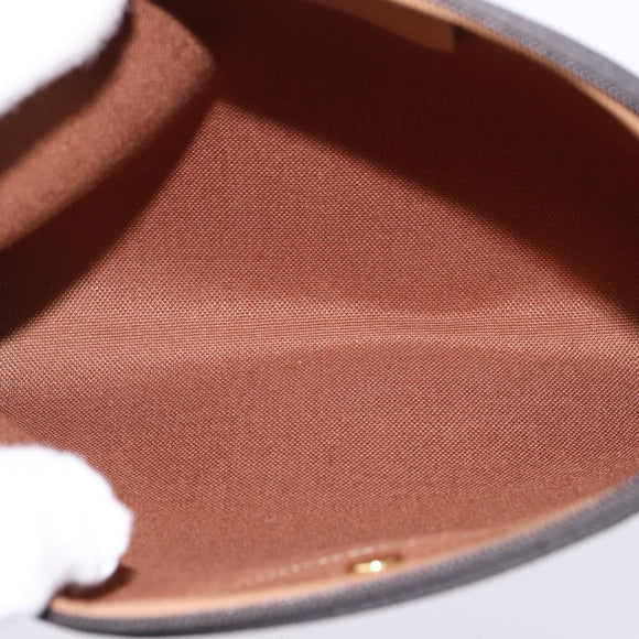 Christian Dior Honeycomb Canvas Chain Shoulder Bag PVC Black Gold Auth SW1718