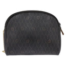 Christian Dior Honeycomb Canvas Chain Shoulder Bag PVC Black Gold Auth SW1718-2