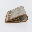 Christian Dior Honeycomb Canvas Pouch PVC Beige Gold Auth SW1719-3