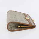 Christian Dior Honeycomb Canvas Pouch PVC Beige Gold Auth SW1719-4