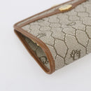 Christian Dior Honeycomb Canvas Pouch PVC Beige Gold Auth SW1719-8