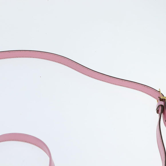 CELINE Hand Bag Leather 2way Pink Gold Auth SW1720