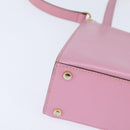 CELINE Hand Bag Leather 2way Pink Gold Auth SW1720-15