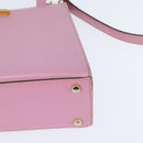 CELINE Hand Bag Leather 2way Pink Gold Auth SW1720-16
