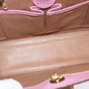 CELINE Hand Bag Leather 2way Pink Gold Auth SW1720-11