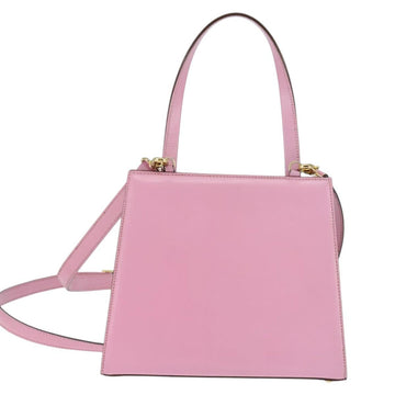 CELINE Hand Bag Leather 2way Pink Gold Auth SW1720 - 0