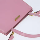 CELINE Hand Bag Leather 2way Pink Gold Auth SW1720-6