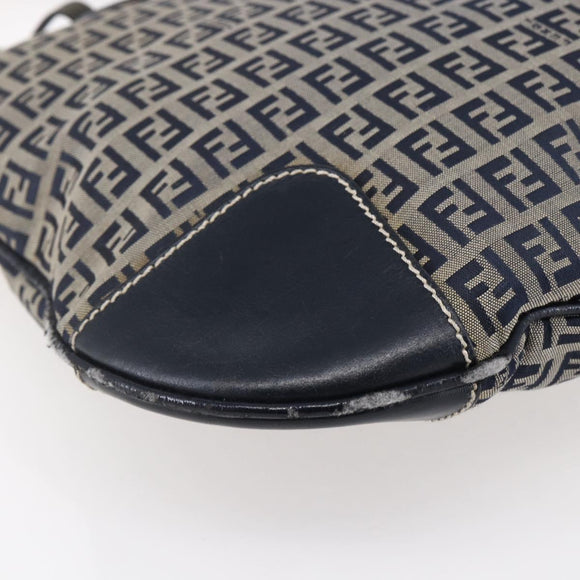 FENDI Zucchino Canvas Tote Bag Navy Auth SW1721