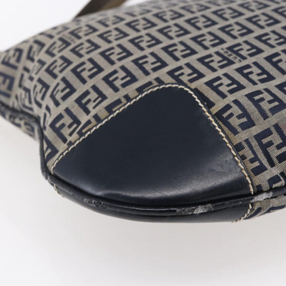 FENDI Zucchino Canvas Tote Bag Navy Auth SW1721
