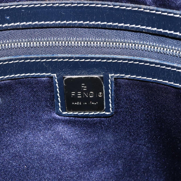 FENDI Zucchino Canvas Tote Bag Navy Auth SW1721