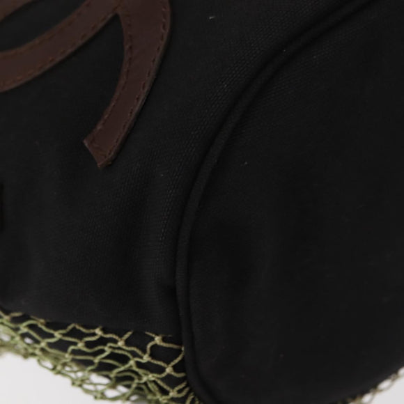 CHANEL Bysy Line Tote Bag Canvas Black CC Auth SW1726