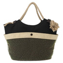 CHANEL Bysy Line Tote Bag Canvas Black CC Auth SW1726-3