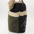 CHANEL Bysy Line Tote Bag Canvas Black CC Auth SW1726-5