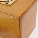 LOUIS VUITTON Monogram Vernis Bleecker Cosmetic Pouch Beige M91002 Auth SW1727-9