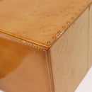 LOUIS VUITTON Monogram Vernis Bleecker Cosmetic Pouch Beige M91002 Auth SW1727-17