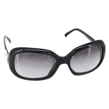 CHANEL COCO Mark Ribbon Sunglasses plastic Black 5170-A CC Auth SW1743V