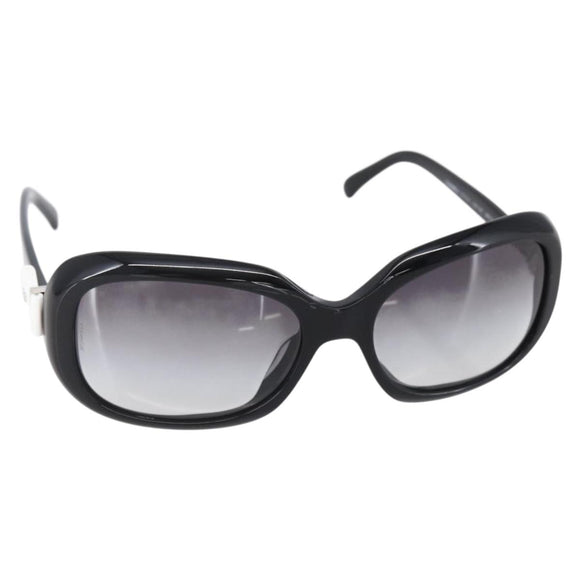 CHANEL COCO Mark Ribbon Sunglasses plastic Black 5170-A CC Auth SW1743V