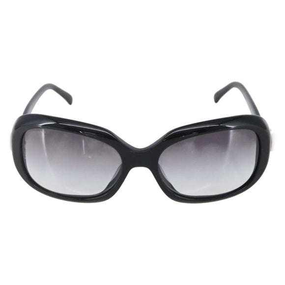 CHANEL COCO Mark Ribbon Sunglasses plastic Black 5170-A CC Auth SW1743V
