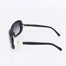 CHANEL COCO Mark Ribbon Sunglasses plastic Black 5170-A CC Auth SW1743V-5