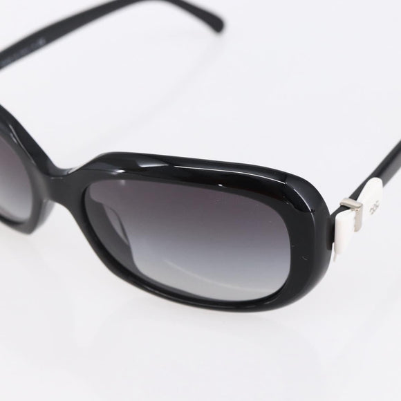CHANEL COCO Mark Ribbon Sunglasses plastic Black 5170-A CC Auth SW1743V