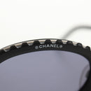 CHANEL 31 RUE CAMBON Sunglasses Metal Silver Black 10506 90405 CC Auth SW1746V-17