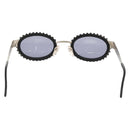 CHANEL 31 RUE CAMBON Sunglasses Metal Silver Black 10506 90405 CC Auth SW1746V-2