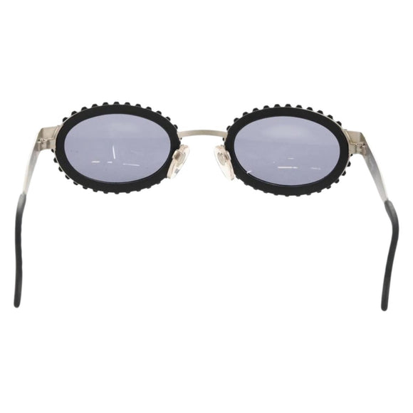 CHANEL 31 RUE CAMBON Sunglasses Metal Silver Black 10506 90405 CC Auth SW1746V