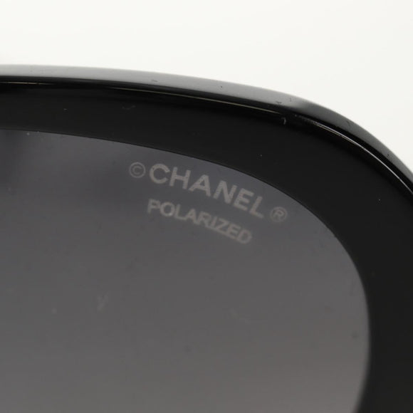 CHANEL Sunglasses plastic Black CC Auth SW1748M