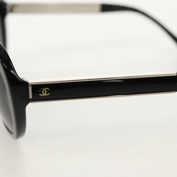 CHANEL Sunglasses plastic Black CC Auth SW1748M
