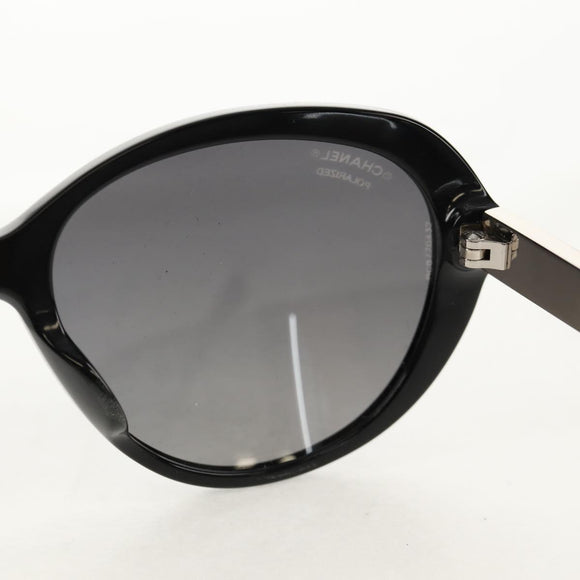 CHANEL Sunglasses plastic Black CC Auth SW1748M