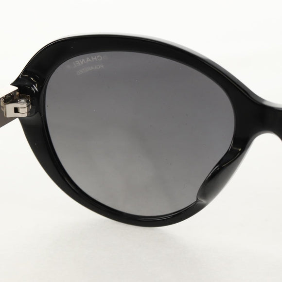CHANEL Sunglasses plastic Black CC Auth SW1748M