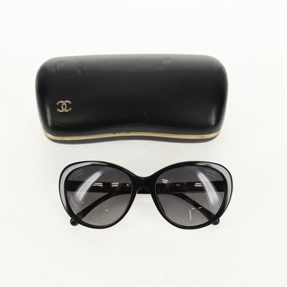 CHANEL Sunglasses plastic Black CC Auth SW1748M