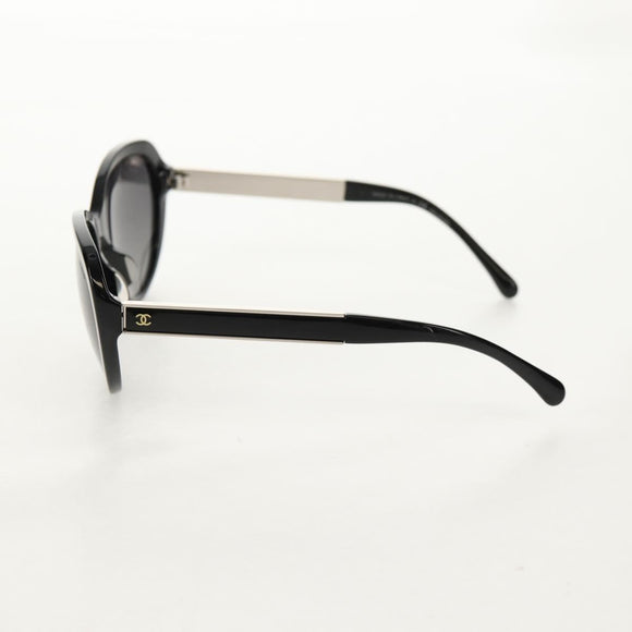 CHANEL Sunglasses plastic Black CC Auth SW1748M