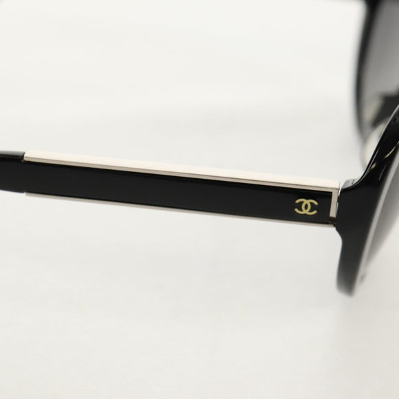 CHANEL Sunglasses plastic Black CC Auth SW1748M