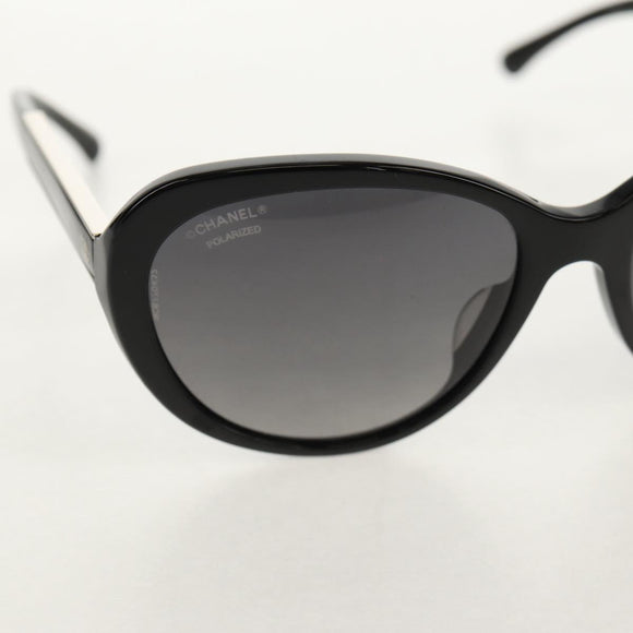 CHANEL Sunglasses plastic Black CC Auth SW1748M