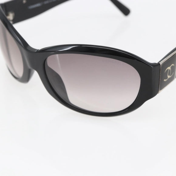 CHANEL Sunglasses plastic Black CC Auth SW1749