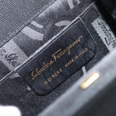 Salvatore Ferragamo Gancini Hand Bag Nylon Black Gold Auth SW1751V-15