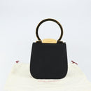 Salvatore Ferragamo Gancini Hand Bag Nylon Black Gold Auth SW1751V-21