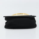 Salvatore Ferragamo Gancini Hand Bag Nylon Black Gold Auth SW1751V-9