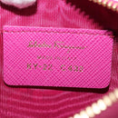 Salvatore Ferragamo Compact Wallet Vala Wallet Leather Purple Gold Auth SW1752V-11