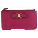 Salvatore Ferragamo Compact Wallet Vala Wallet Leather Purple Gold Auth SW1752V-13