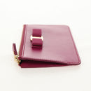 Salvatore Ferragamo Compact Wallet Vala Wallet Leather Purple Gold Auth SW1752V-3