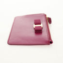 Salvatore Ferragamo Compact Wallet Vala Wallet Leather Purple Gold Auth SW1752V-4