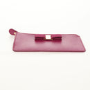 Salvatore Ferragamo Compact Wallet Vala Wallet Leather Purple Gold Auth SW1752V-6