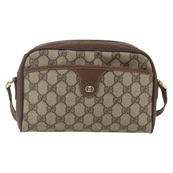 GUCCI GG Supreme Shoulder Bag PVC Beige Gold 001 58 6594 4023 Auth SW1755