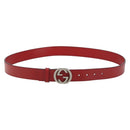 GUCCI Belt Leather 46.1"" Red 105 42 493075 Auth SW1756-1