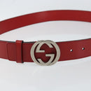 GUCCI Belt Leather 46.1"" Red 105 42 493075 Auth SW1756-5
